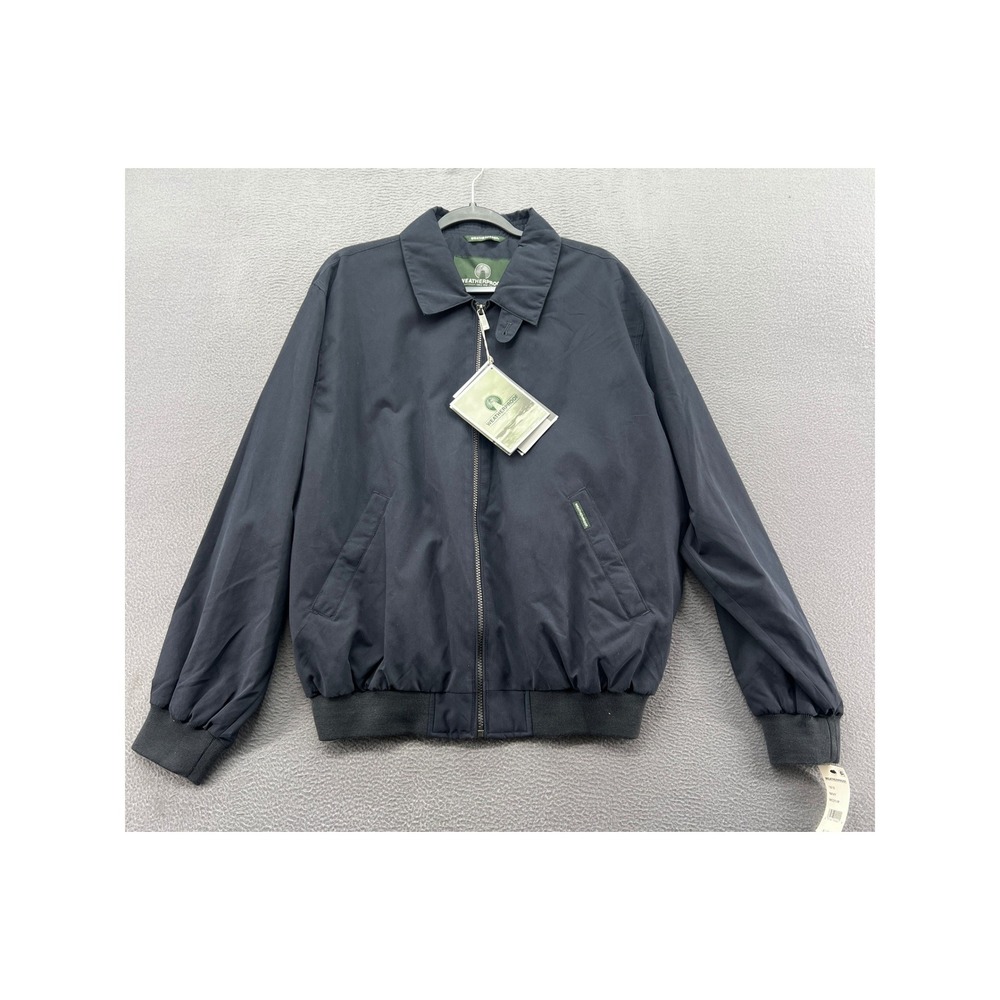 Weatherproof Jacket Mens Sz M Microfiber Golf Bomber Navy Blue Full Zip NWT - Picture 1 of 12